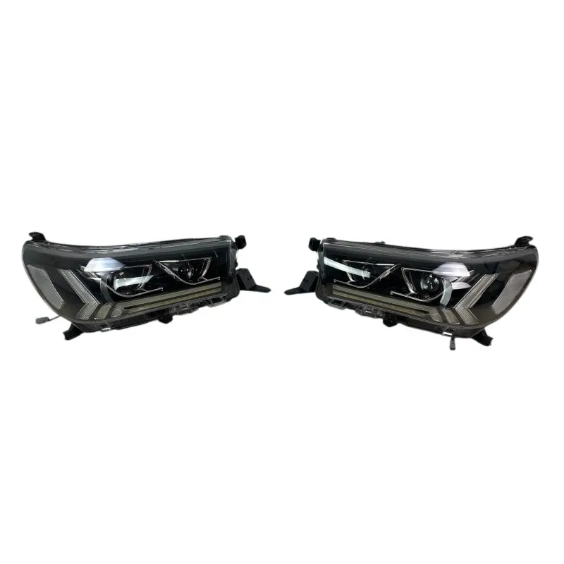 Φανάρια εμπρός Toyota Hilux (2015-2020), led με φώτα ημέρας με H7 / H1 λάμπες - σετ 2τμχ.