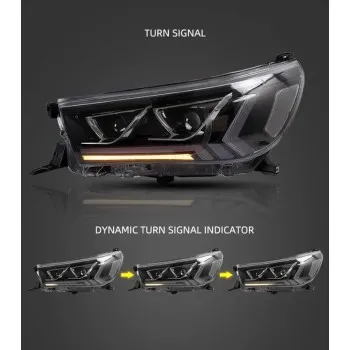 Φανάρια εμπρός Toyota Hilux (2015-2020), led με φώτα ημέρας με H7 / H1 λάμπες - σετ 2τμχ.