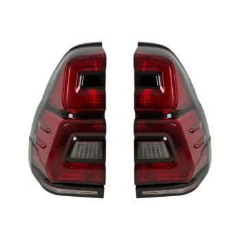 Πίσω φανάρια led Toyota Land Cruiser Prado J120 (2003-2009) - full Led Uprgade to J150 look - κόκκινα / φιμέ τρεχούμενο φλας - σετ 2τμχ.