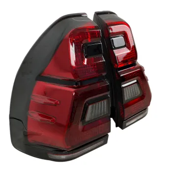 Πίσω φανάρια led Toyota Land Cruiser Prado J120 (2003-2009) - full Led Uprgade to J150 look - κόκκινα / φιμέ τρεχούμενο φλας - σετ 2τμχ.