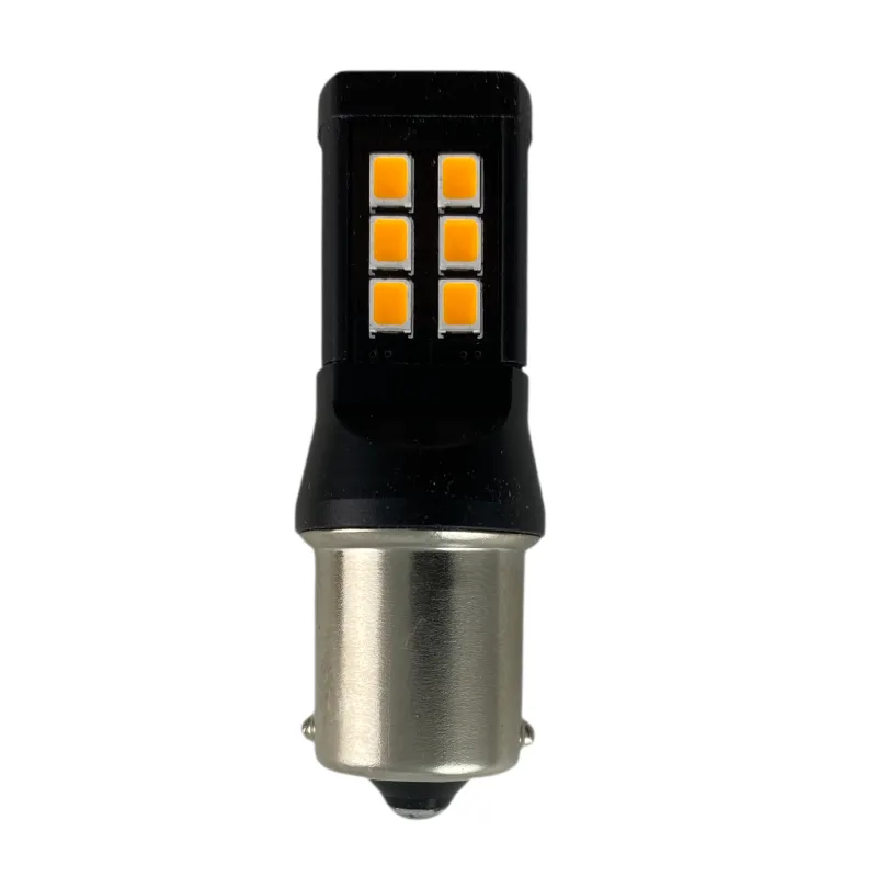 Led λάμπα τύπου BA15S με 28 SMD led 2835 chipset 10-24v - πορτοκαλί - 1τμχ.