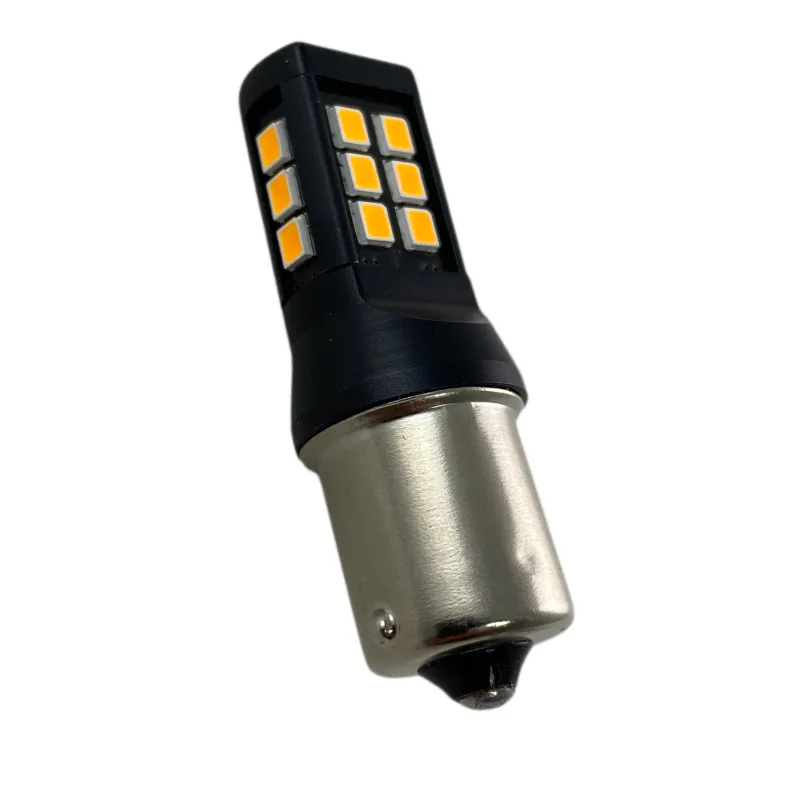 Led λάμπα τύπου BA15S με 28 SMD led 2835 chipset 10-24v - πορτοκαλί - 1τμχ.