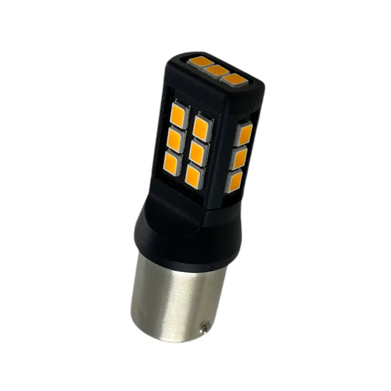 Led λάμπα τύπου BA15S με 28 SMD led 2835 chipset 10-24v - πορτοκαλί - 1τμχ.