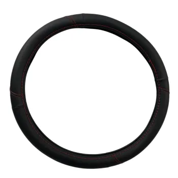 Κάλυμμα τιμονιού από οικολογικό δέρμα 38 cm - Perforated - μαύρο χρώμα -1 τμχ.