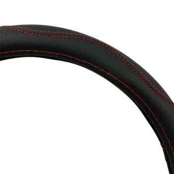 Κάλυμμα τιμονιού από οικολογικό δέρμα 38 cm - Perforated - μαύρο χρώμα -1 τμχ.