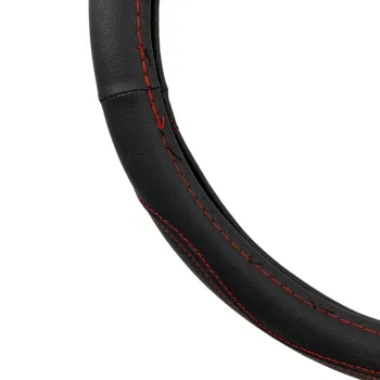 Κάλυμμα τιμονιού από οικολογικό δέρμα 38 cm - Perforated - μαύρο χρώμα -1 τμχ.