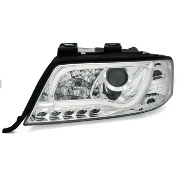 Φανάρια εμπρός Audi A6 C5 (2001-2004) led lightbar - χρωμίου , με λάμπες (Η1) - σετ 2τμχ.