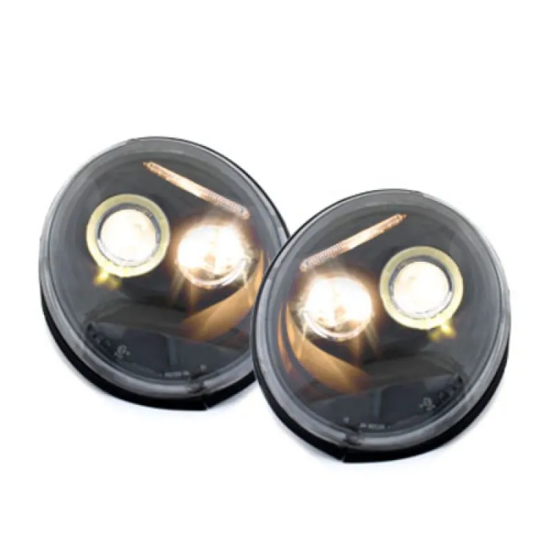 Φανάρια εμπρός Vw Beetle (1998-2005) angel eyes, με λάμπες (Η1) - σετ 2τμχ.