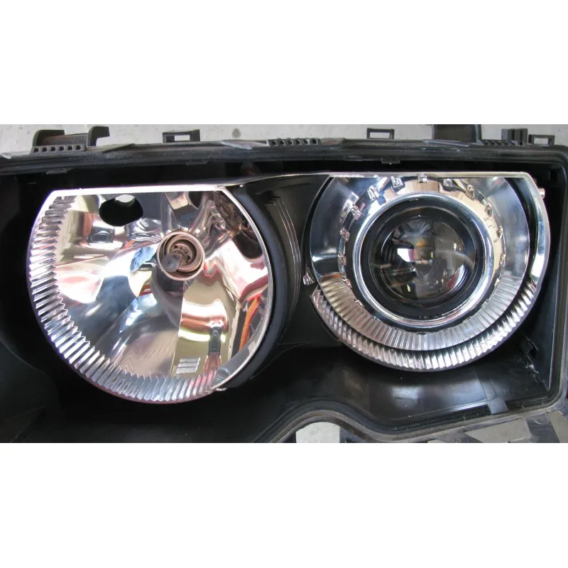 Bi xenon προτζέκτορες BMW E46 Morimoto Mini μεταλλικοί με εργοστασιακό σχεδιασμό - retrofit 2 τμχ.
