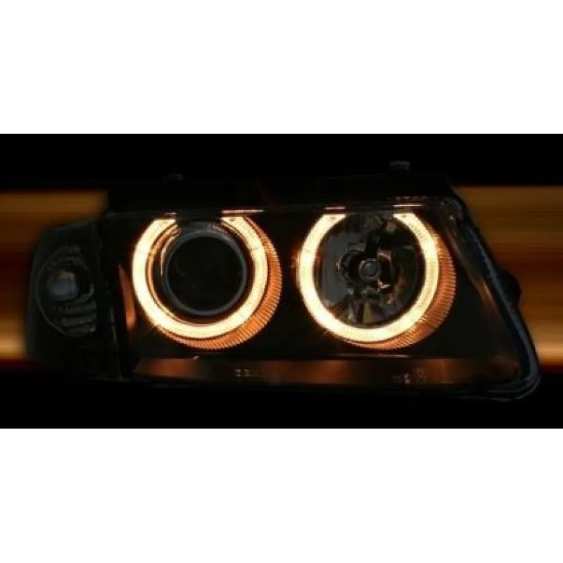 Φανάρια εμπρός angel eyes για Vw Passat 3Β/B5 (1997-2000) - μαύρα , χωρίς λάμπες (Η7) - σετ 2τμχ. Φανάρια εμπρός angel eyes για Vw Passat 3Β/B5 (1997-2000) - μαύρα , χωρίς λάμπες (Η7) - σετ 2τμχ.