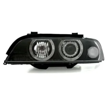 Φανάρια εμπρός angel eyes για BMW E39 (1995-2003) - μαύρα , με λάμπες (Η7) - σετ 2τμχ.