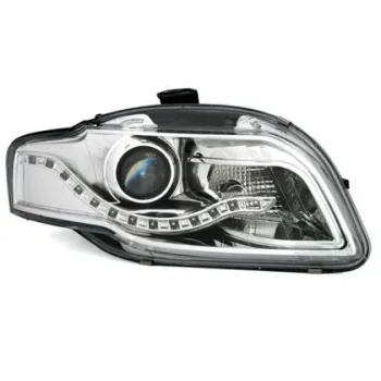 Φανάρια εμπρός led για Audi A4 B7 (2004-2008) - chrome , με λάμπες (Η9) - σετ 2τμχ.