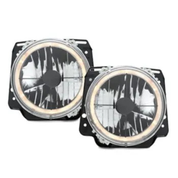 Φανάρια εμπρός angel eyes και σταυρός για Vw Golf II (1983-1993) - chrome ,  χωρίς  λάμπες (Η 4 ) - σετ 2τμχ.