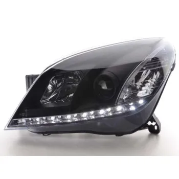 Φανάρια εμπρός led για Opel Astra H (2004-2009) - black , με λάμπες (Η1) - σετ 2τμχ.