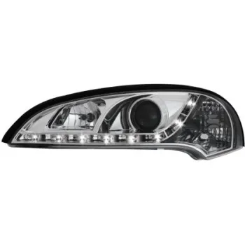 Φανάρια εμπρός led για Opel Tigra (1991-2000) - chrome , με λάμπες (Η1) - σετ 2τμχ.