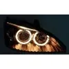 Φανάρια εμπρός Ford Focus (1998-2001) angel eyes - μαύρα , χωρίς λάμπες (Η7) - σετ 2τμχ.