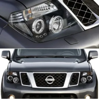 Φανάρια εμπρός led angel eyes για Nissan Navara D40 / Pathfinder (2005-2009) , με λάμπες (Η1) - σετ 2τμχ.