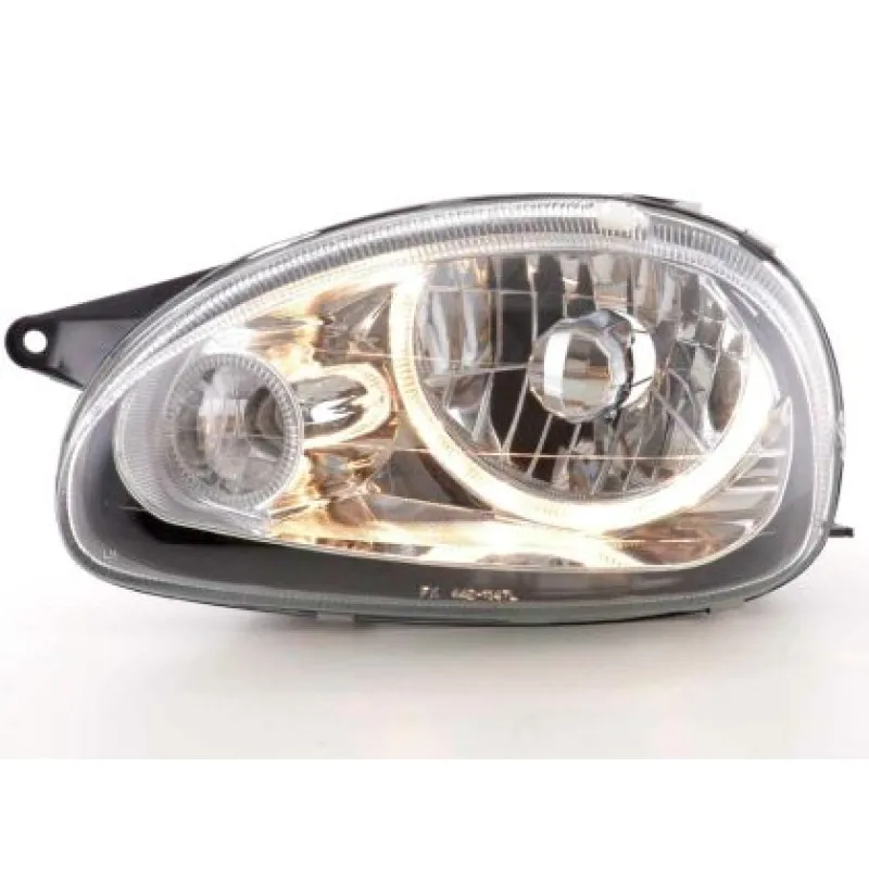 Φανάρια εμπρός angel eyes για Opel Corsa B (1993-2001) - chrome , χωρίς λάμπες (Η7) - σετ 2τμχ. Φανάρια εμπρός angel eyes για Opel Corsa B (1993-2001) - chrome , χωρίς λάμπες (Η7) - σετ 2τμχ.