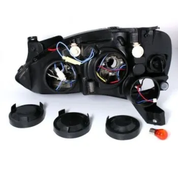 Φανάρια εμπρός angel eyes για Opel Corsa C(2001-2006) - μαύρα , χωρίς λάμπες (Η7) - σετ 2τμχ.