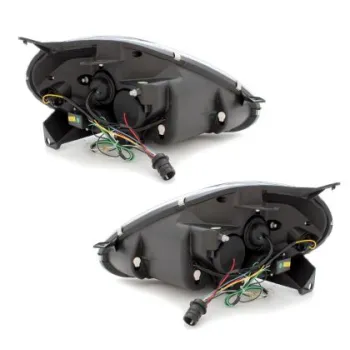Φανάρια εμπρός led για Fiat Grande Punto (2005+) - black , με λάμπες (Η1) - σετ 2τμχ.