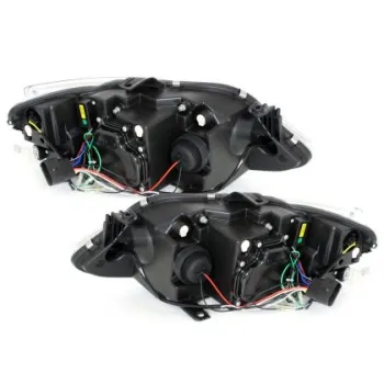 Φανάρια εμπρός led για Seat ibiza 6J (2008+) - μαύρα , με λάμπες (Η1) - σετ 2τμχ.