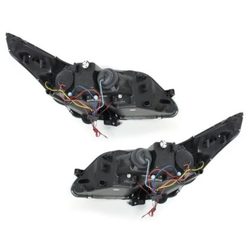 Φανάρια εμπρός angel eyes για Citroen C4 (2004+) - ηλεκτρική ρύθμιση - chrome , με λάμπες (Η1) - σετ 2τμχ.