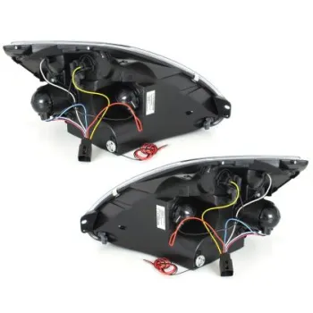Φανάρια εμπρός angel eyes για Ford Fiesta (2002-2005) -μαύρα , με λάμπες (Η1) - σετ 2τμχ.