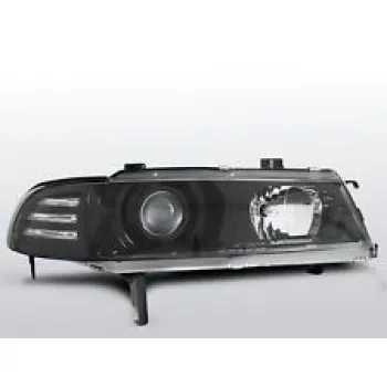 Φανάρια εμπρός angel eyes για Honda Prelude (1992-1995) - μαύρα , με λάμπες (Η7) - σετ 2τμχ.