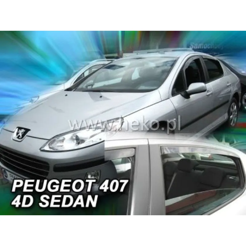 Ανεμοθραύστες για Peugeot 407 (2004+) sedan - 4 τμχ. εμπρός και πίσω Ανεμοθραύστες για Peugeot 407 (2004+) sedan - 4 τμχ. εμπρός και πίσω