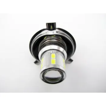 Led λάμπα H4, H4 με 16 led και προτζέκτορα - 1τμχ.