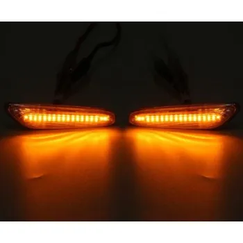 Led φλας φτερού για BMW E46 (2001-2005) / E60 / E90 - χρωμίου με τρεχούμενο φλας - σετ 2τμχ.