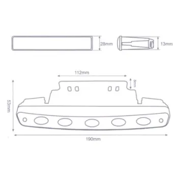 Universal led φώτα με 5 led x 1W - 2τμχ.