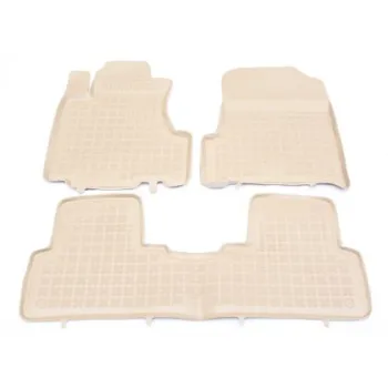 Λαστιχένια πατάκια Rezaw Plast για BMW X5 E53 (1999-2006) - τύπου σκαφάκι - μπεζ - 3τμχ.