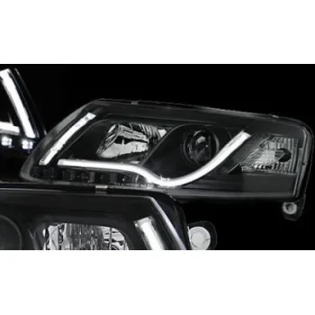 Φανάρια εμπρός led lightbar για Audi A6 4F (2004-2008) , με λάμπες (H7/Η1) - σετ 2τμχ.