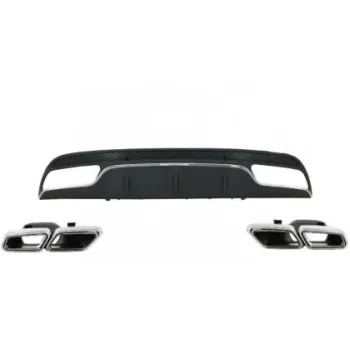Diffuser πίσω προφυλακτήρα για Mercedes C-class W205 (2014+) - AMG look - με μπούκες