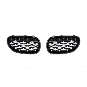 Μάσκα για BMW E60 (2003-2010) - μαύρη / χρωμιού Diamond design - 2τμχ.