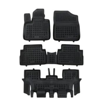 Λαστιχένια πατάκια Rezaw Plast για Hyundai Santa Fe Hybrid version 7 passenger, 4x4 (2020+) τύπου σκαφάκι - 4τμχ.