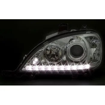 Φανάρια εμπρός led για Mercedes ML W163 (2002-2005) , με λάμπες (Η1) - σετ 2τμχ.