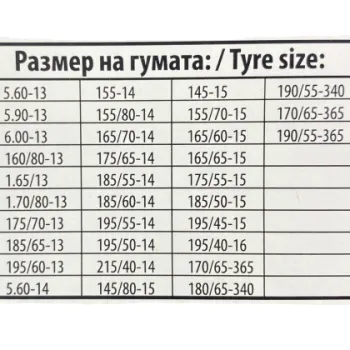 Αντιολισθητικές αλυσίδες (μέγεθος 50) για 13'', 14'', 15'' ζάντες - σετ 2τμχ.