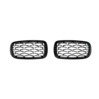 Μάσκα για BMW X5 F15 / X6 F16  (2013+) - γυαλιστερή - Diamond design χρωμίου/μαύρη - 2 τμχ.