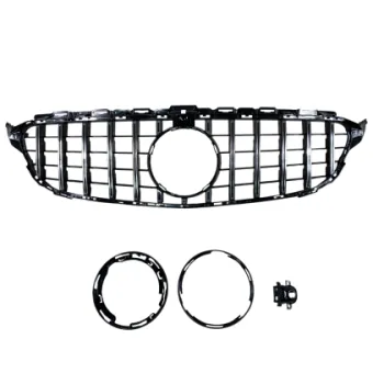 Μάσκα για Mercedes W205 C-class (2014-2021) chrome/black - GT