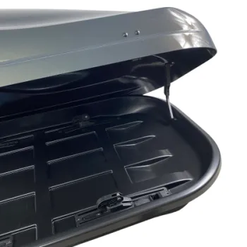 Μπαγκαζιέρα οροφής Junior Altro 140x90x38cm με μονό άνοιγμα με κλειδί, 370 λίτρα - Γκρι γυαλιστερή