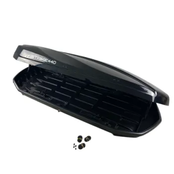 Μπαγκαζιέρα οροφής Junior Strike 199x84x35cm με διπλό άνοιγμα και κλειδί, 440 λίτρα - μαύρη γυαλιστερή