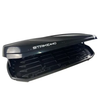 Μπαγκαζιέρα οροφής Junior Strike 199x84x35cm με διπλό άνοιγμα και κλειδί, 440 λίτρα - μαύρη γυαλιστερή