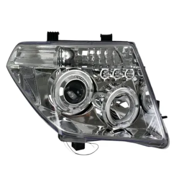Φανάρια εμπρός led angel eyes για Nissan Navara / Pathfinder (2005-2009) - chrome , με λάμπες (Η1) - σετ 2τμχ.