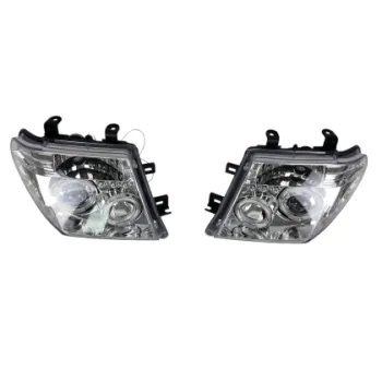 Φανάρια εμπρός led angel eyes για Nissan Navara / Pathfinder (2005-2009) - chrome , με λάμπες (Η1) - σετ 2τμχ.