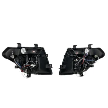 Φανάρια εμπρός led angel eyes για Nissan Navara / Pathfinder (2005-2009) - chrome , με λάμπες (Η1) - σετ 2τμχ.