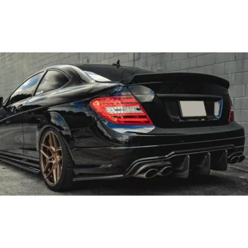 Diffuser Mercedes W204 C-Class (2007-2013) για C63 προφυλακτήρα AMG Style - μαύρο γυαλιστερό
